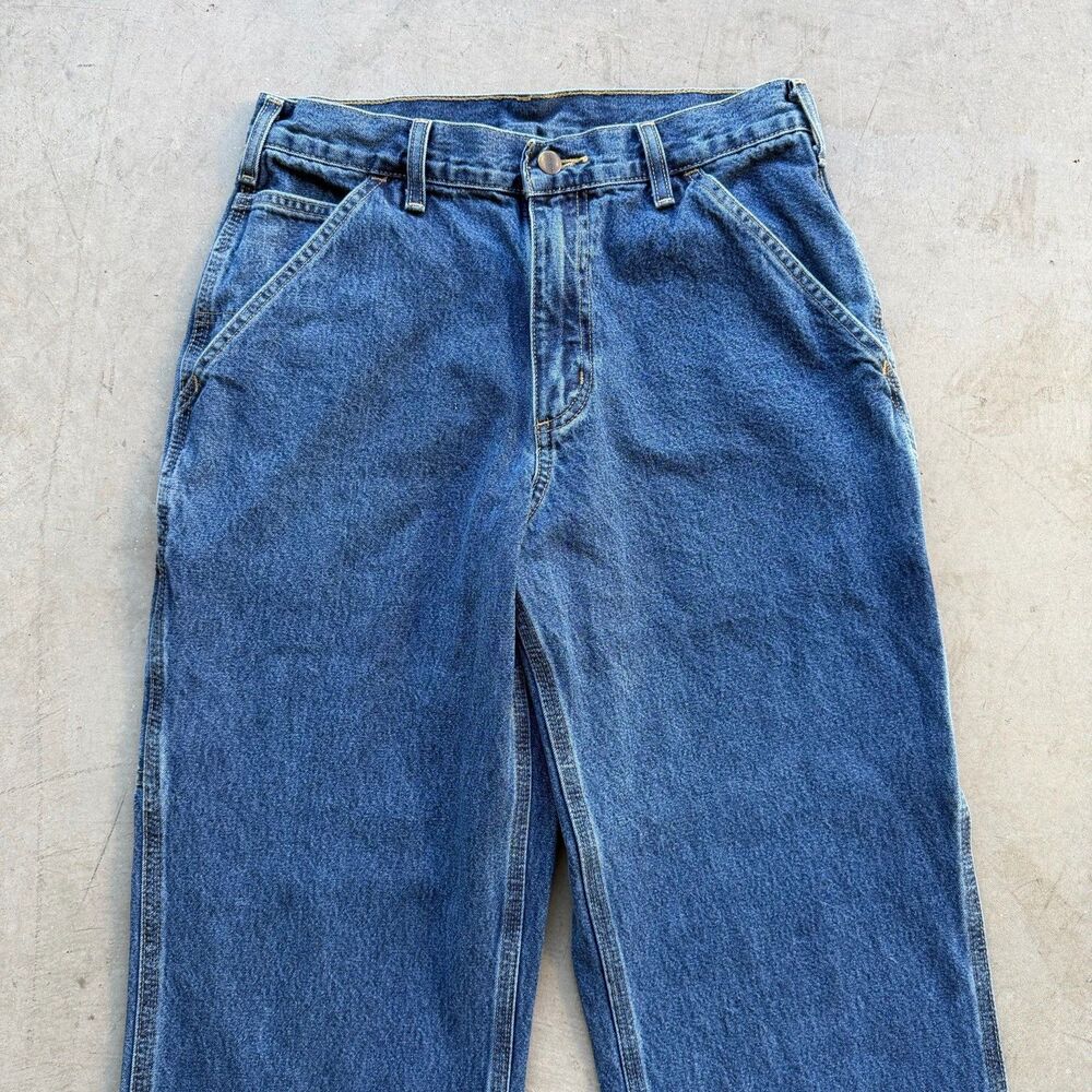 Carhartt Jeans Mens 30 x 30 B13 DPS Relaxed Straight Carpenter Workwear Denim - Picture 2 of 10